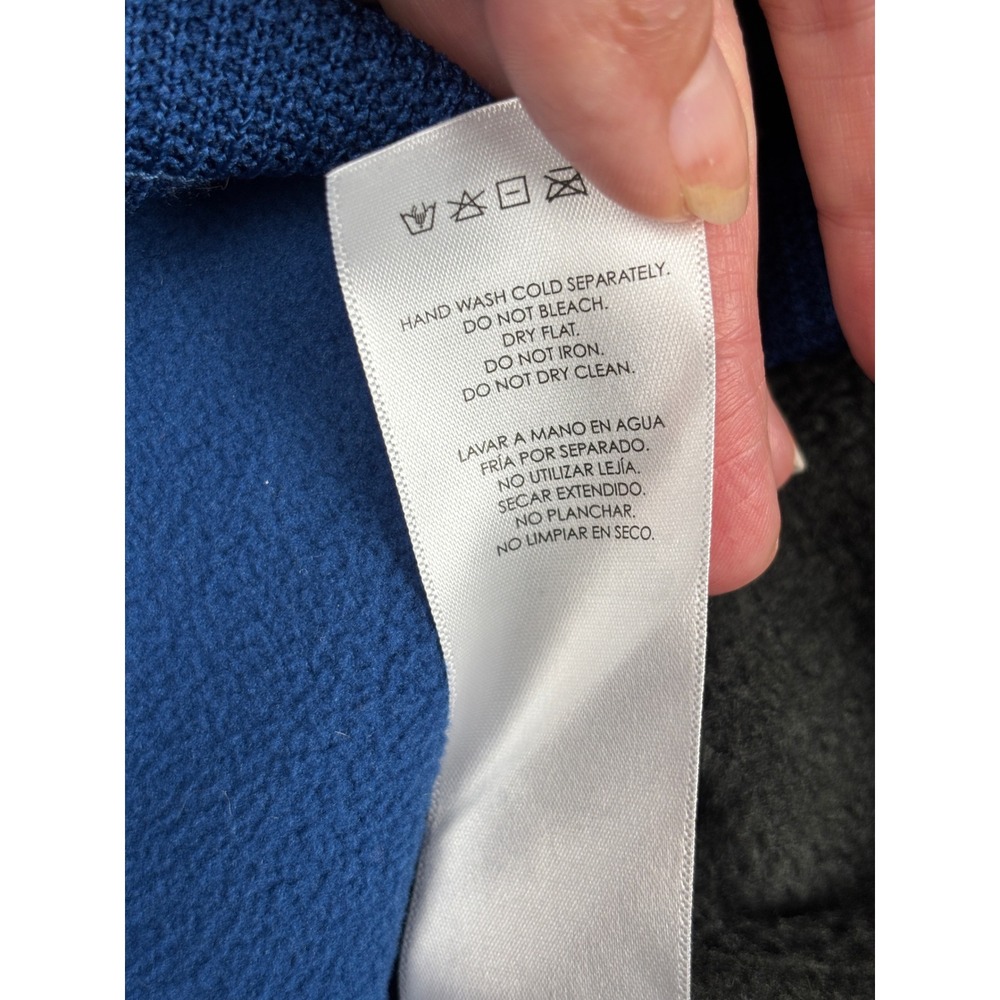 Spyder Mens Blue Waffle Knit Quarter Zip Pullover Fleece Lined Jacket Large - Picture 11 of 11